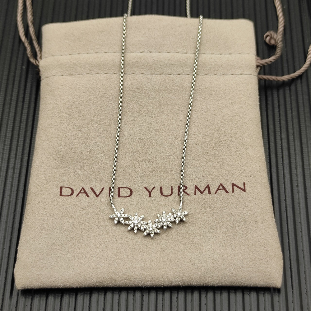David Yurman Silver Five-Shaped Necklace